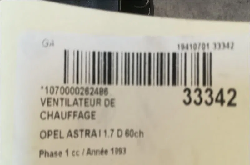 Ventilateur de chauffage Opel ASTRA F 3-5 portes (T92) 1.7 d (f08, m08, f68, m68) (1991-1992) occasion