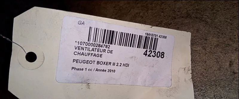 Ventilateur de chauffage Peugeot BOXER Camionnette 2.2 hdi 100 (2006) occasion