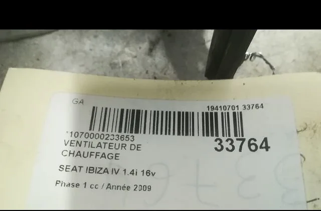 Ventilateur de chauffage Seat IBIZA IV (6J5, 6P1) 1.4 (2008-2015) occasion