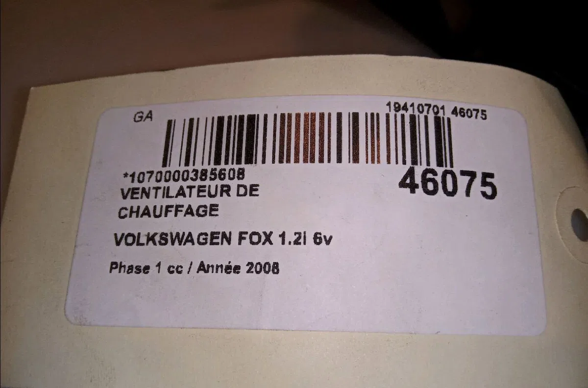 Ventilateur de chauffage Volkswagen FOX 3-5 portes (5Z1, 5Z3, 5Z4) 1.2 (2005-2011) occasion