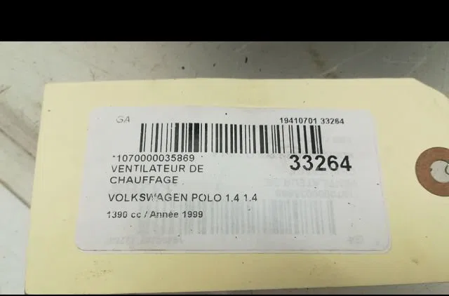 Ventilateur de chauffage VOLKSWAGEN POLO III 1999 occasion