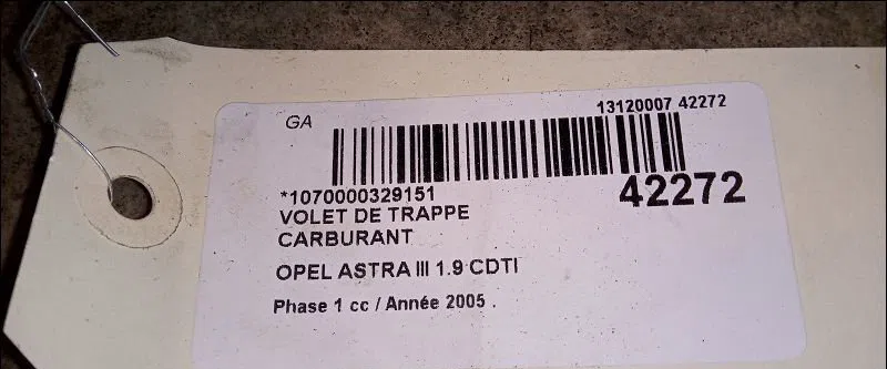 Volet de trappe carburant Opel ASTRA H (A04) 1.9 cdti 16v (l48) (2004-2010) occasion